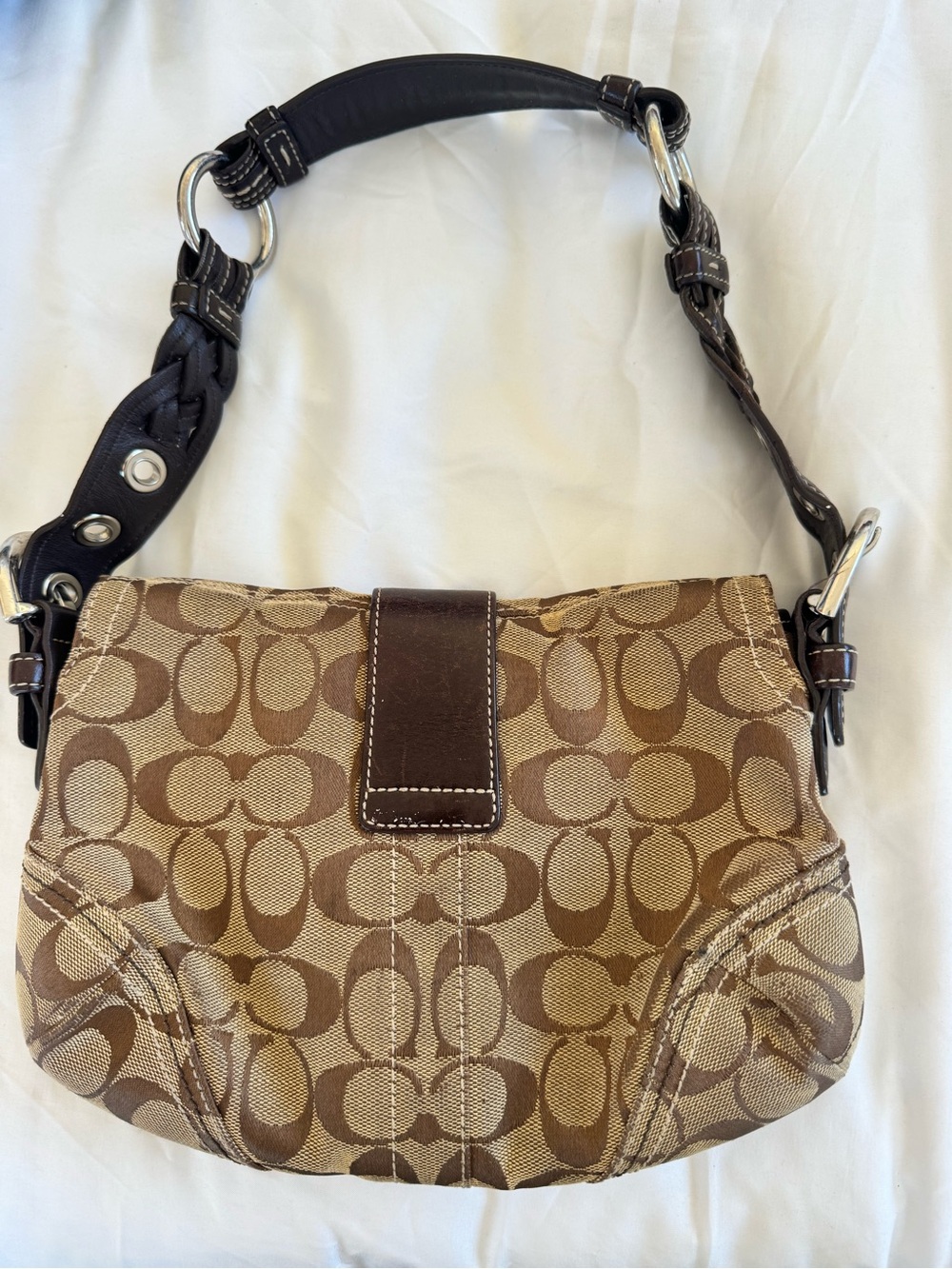 Y2K vintage Coach soho signature jacquard shoulder bag - Picture 4 of 15